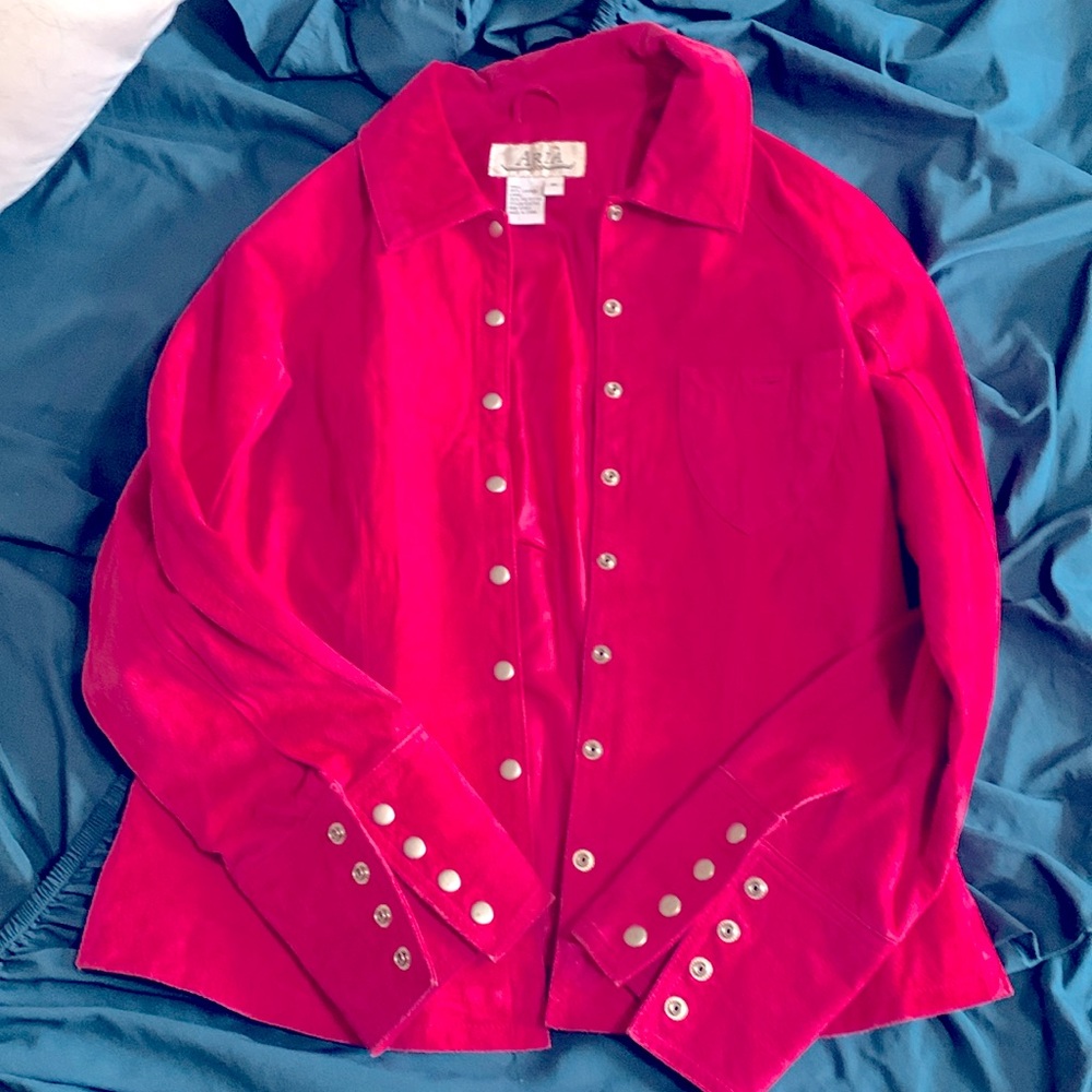 Leather snap shirt/jacket